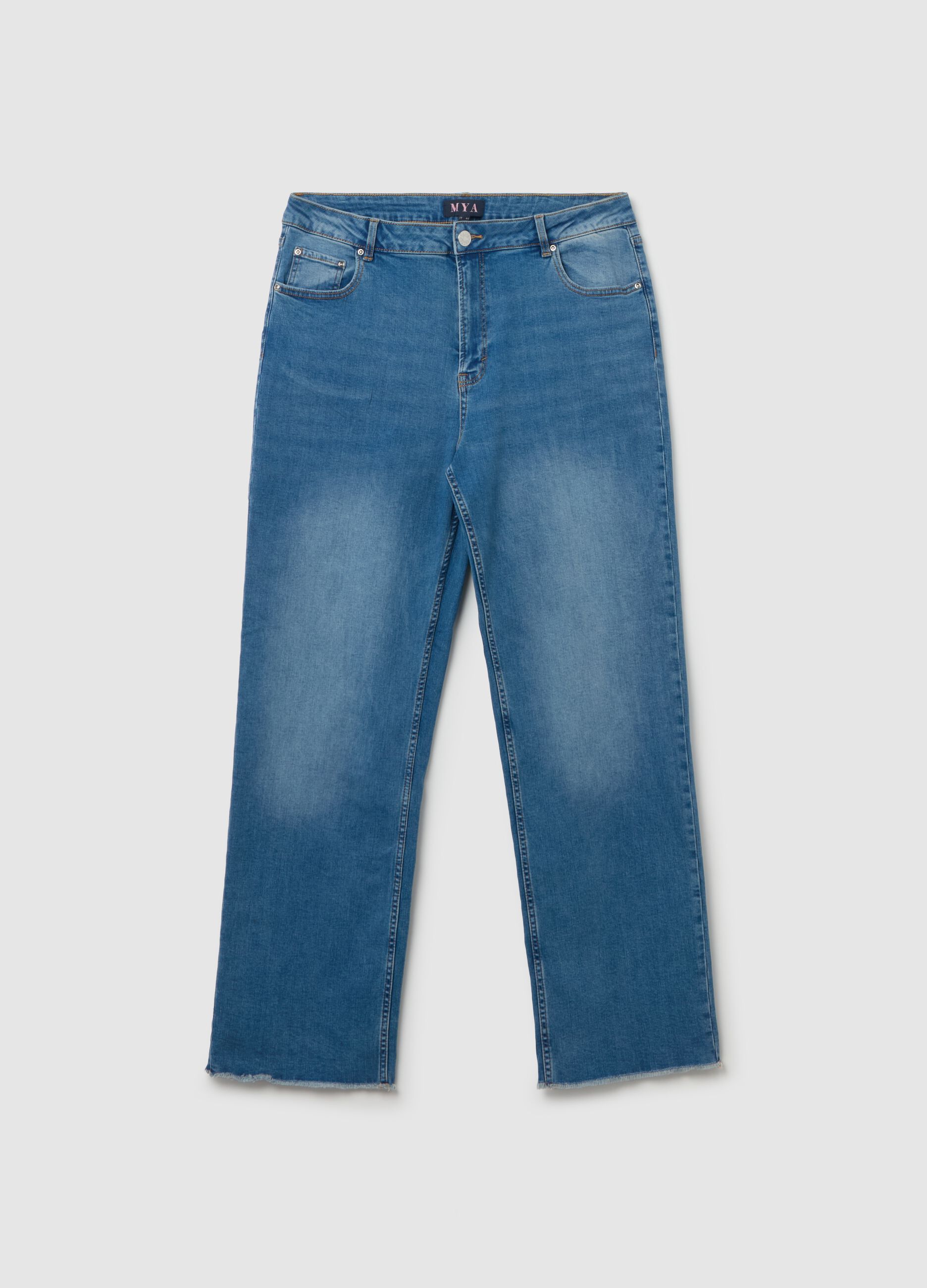 Relaxed-fit frayed jeans