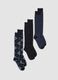 3-pack of long blue socks in stretch organic cotton_0