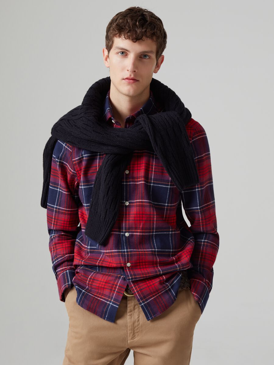 Camicia in flanella fantasia check_0