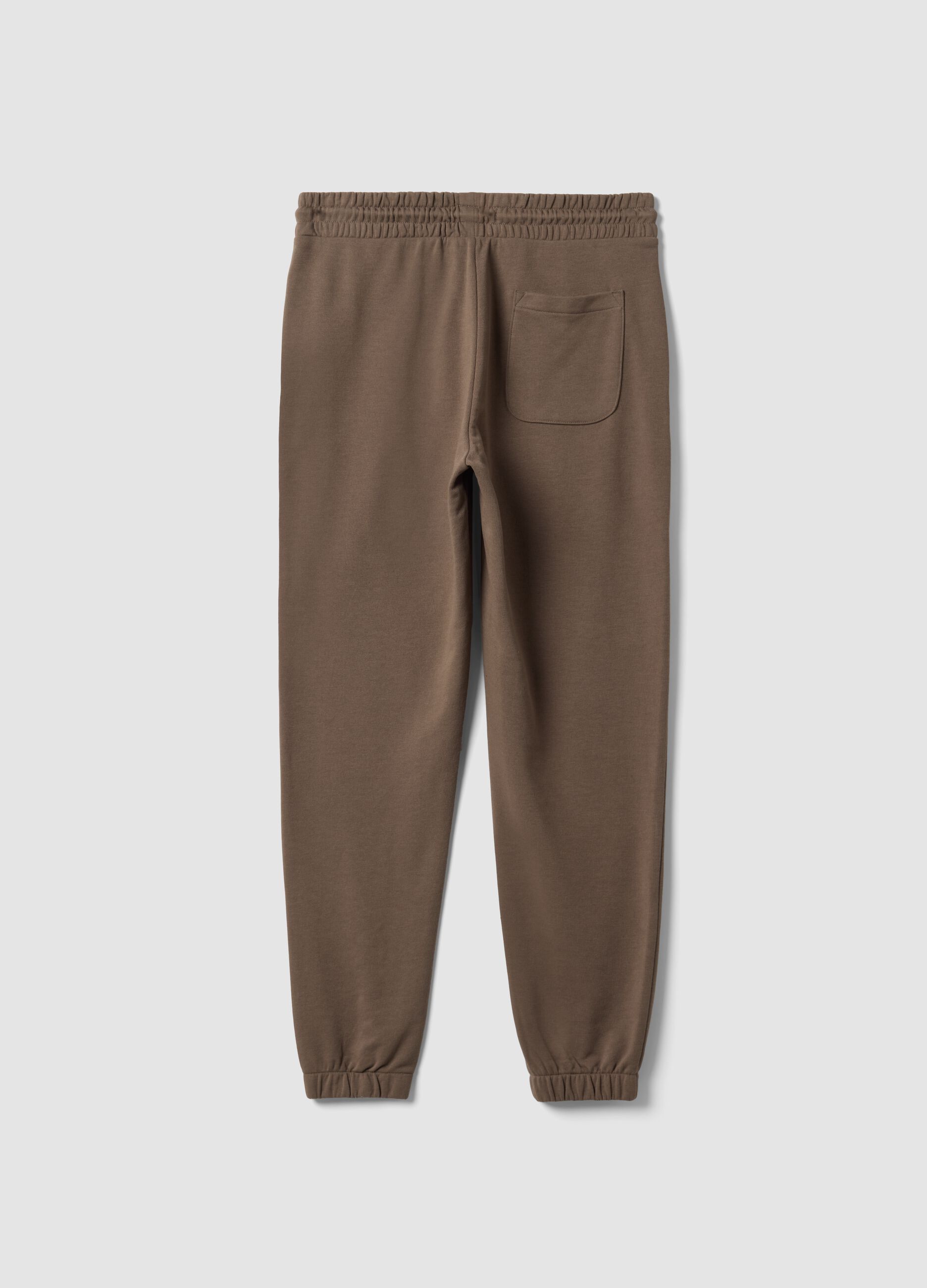Brown cotton-blend joggers, regular fit
