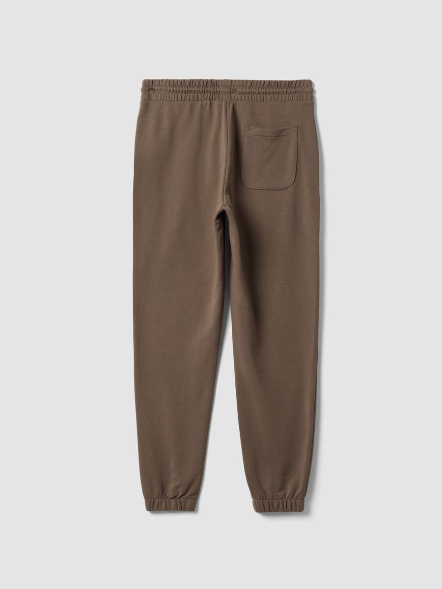 Pantaloni jogger marroni in misto cotone regular fit_1