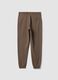 Brown cotton-blend joggers, regular fit_5