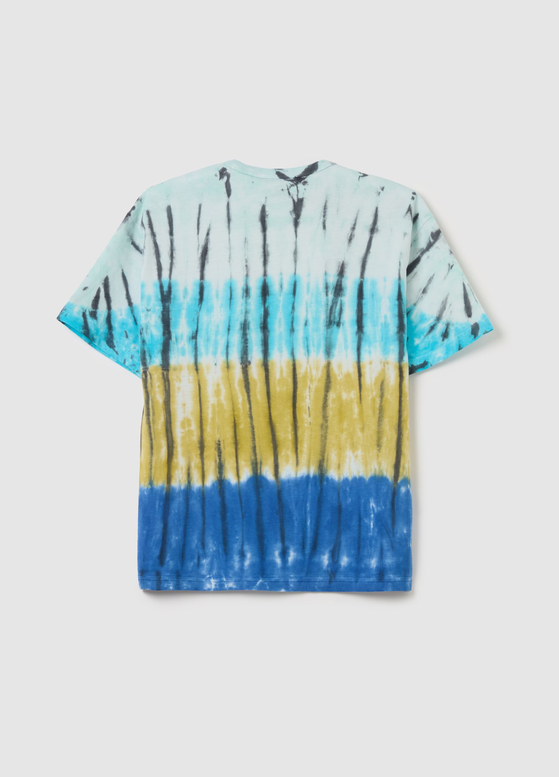 T-shirt in cotton with tie-dye print
