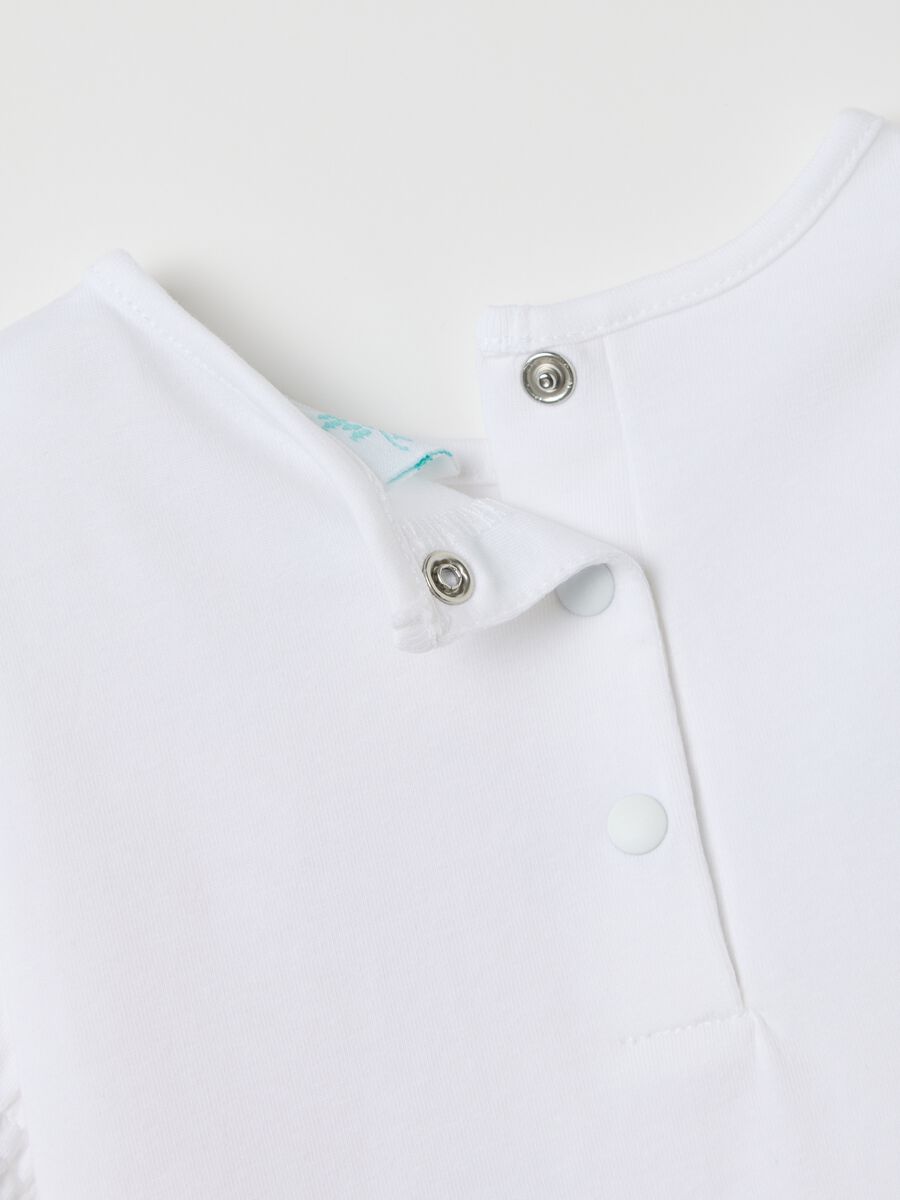White stretch T-shirt with The Little Mermaid print_3