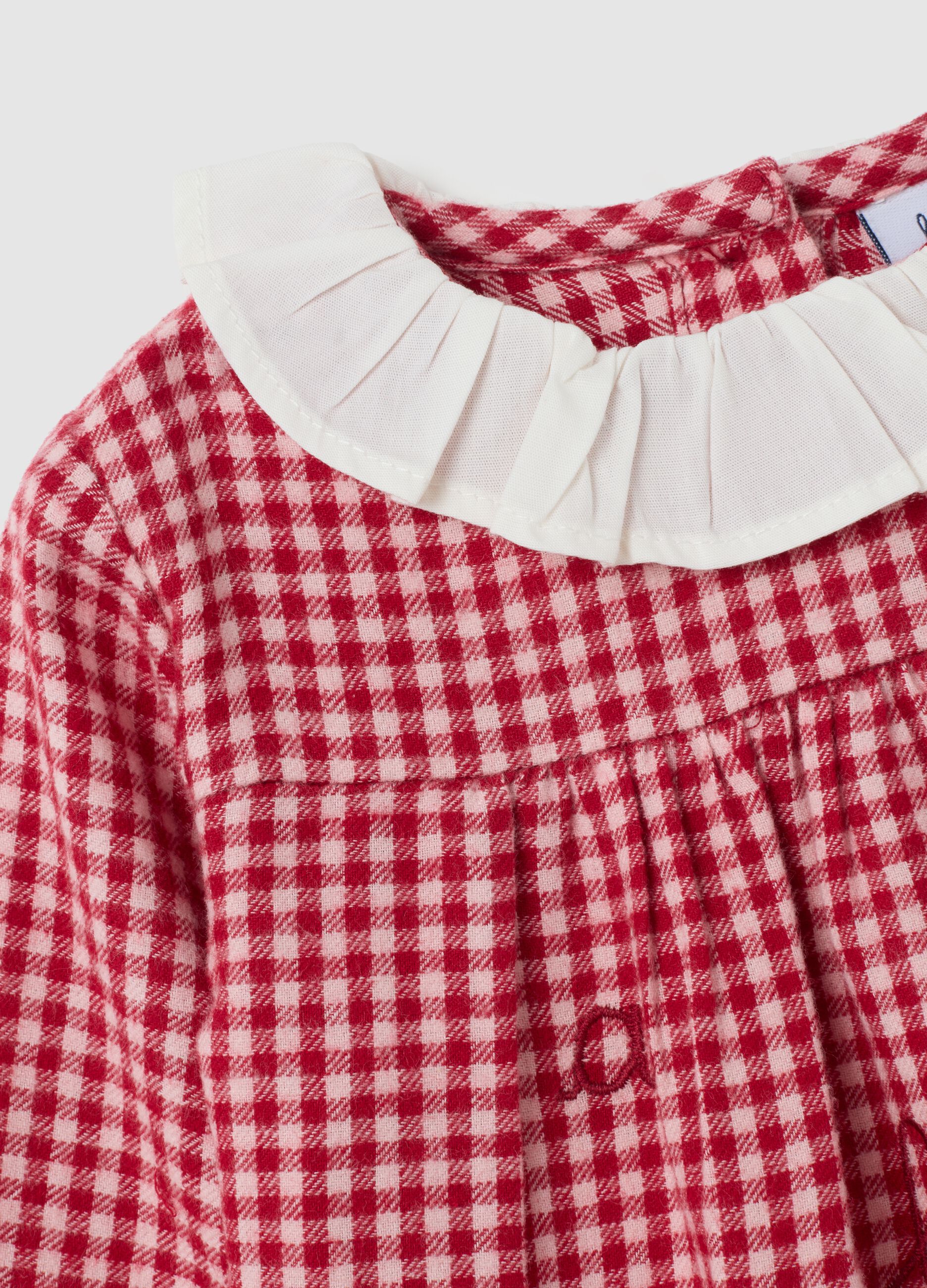 Multicolour newborn bodysuit in pure cotton with collar