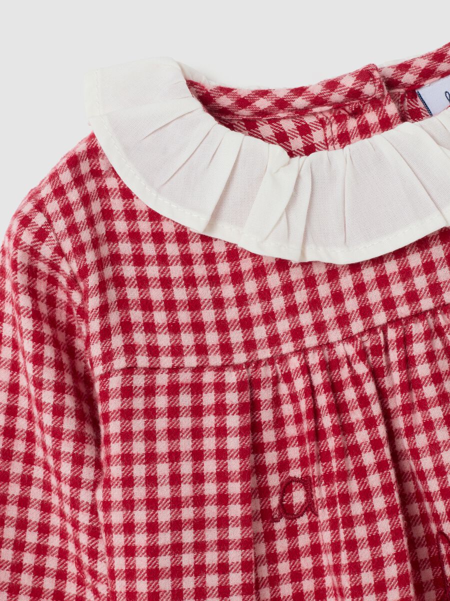Multicolour newborn bodysuit in pure cotton with collar_2