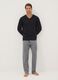Black and grey pure organic cotton V-neck regular-fit pyjamas_0