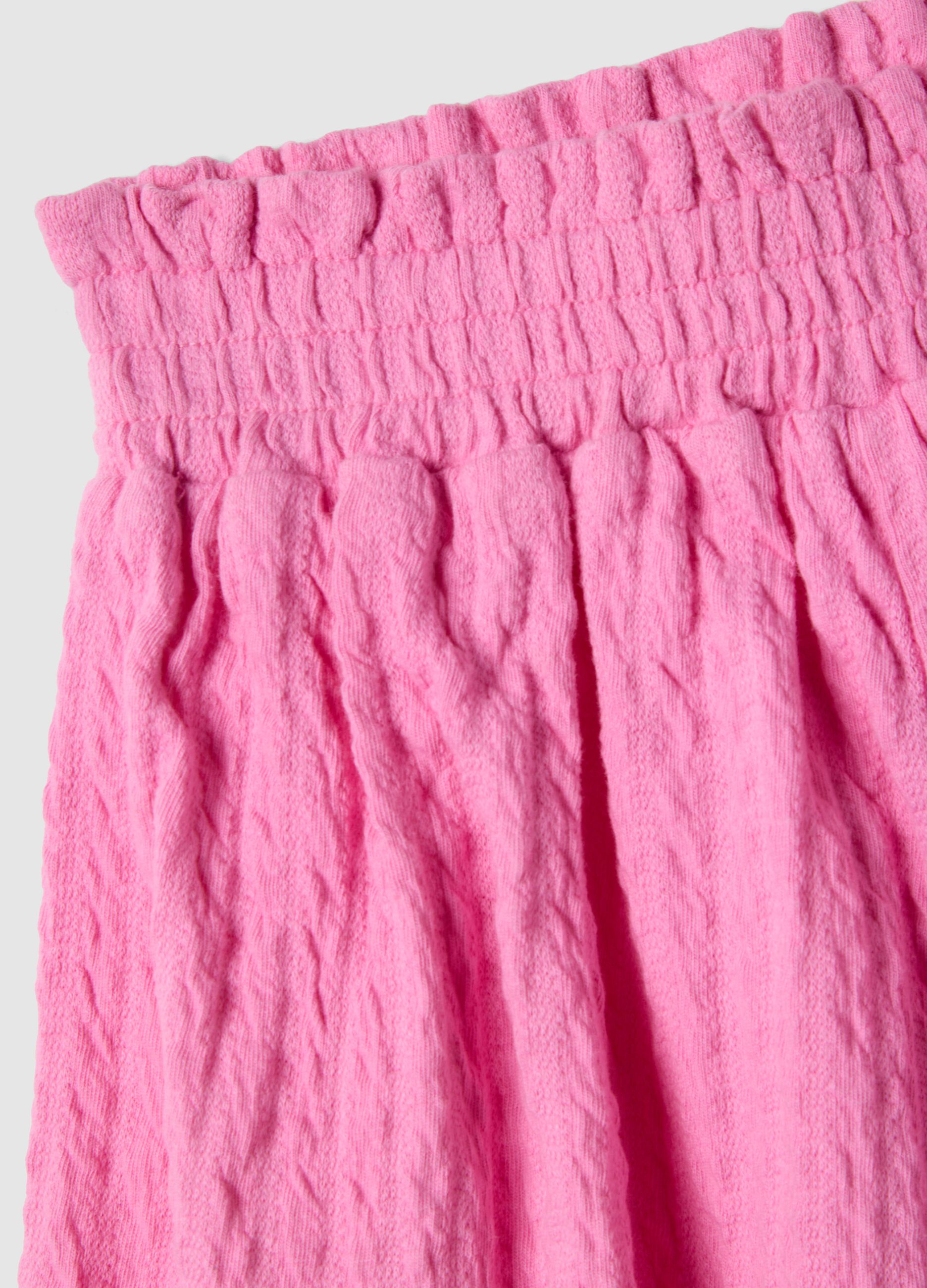 Pantaloncini in cotone elasticizzato rosa da bambina regular fit