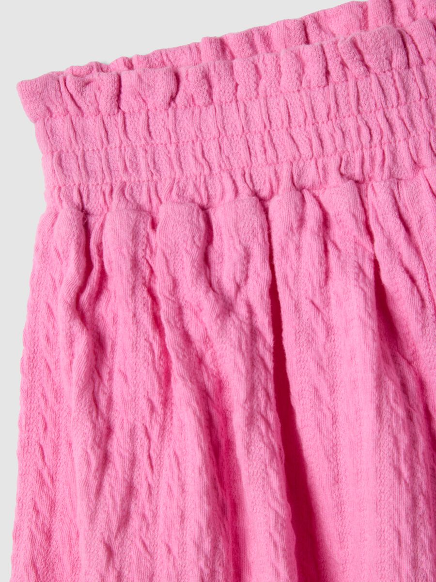 Pantaloncini in cotone elasticizzato rosa da bambina regular fit_2