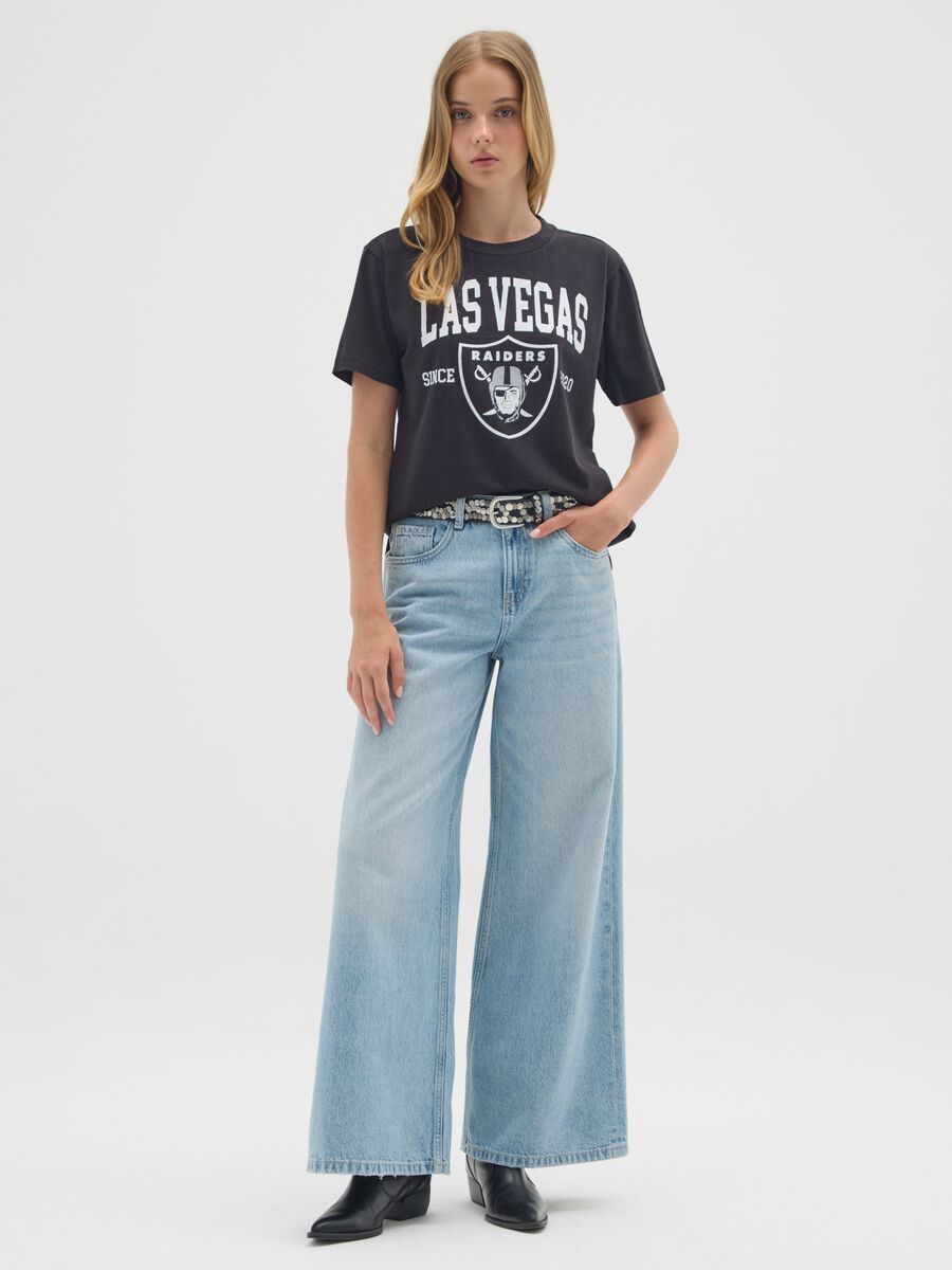 Black pure cotton regular fit Las Vegas Raiders T-shirt_1