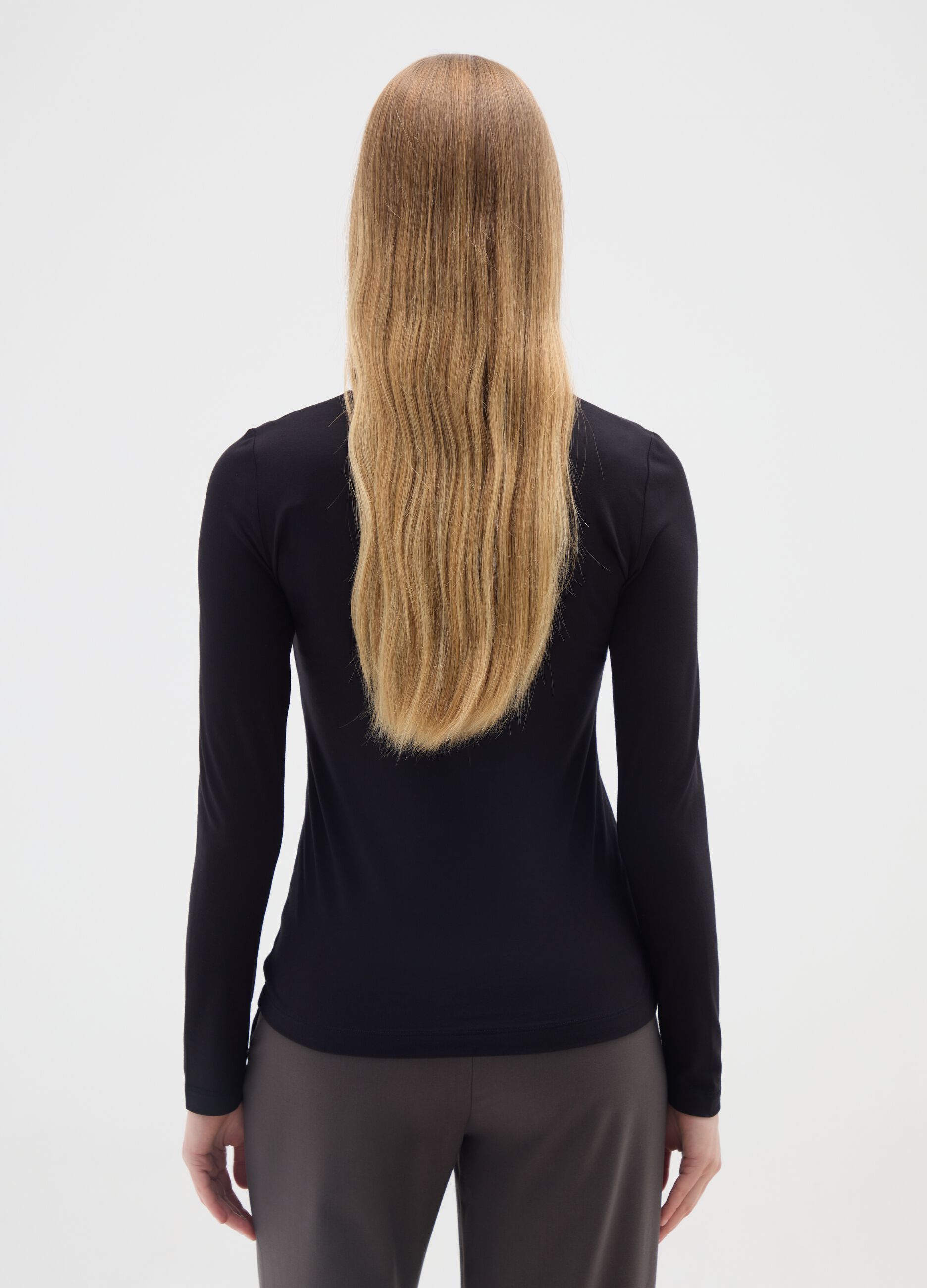 Black Stretch Regular Fit Jumper