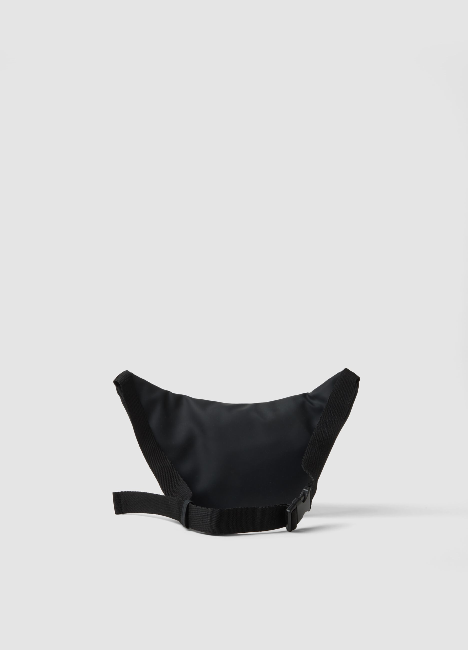 Black bum bag with adjustable belt and zip