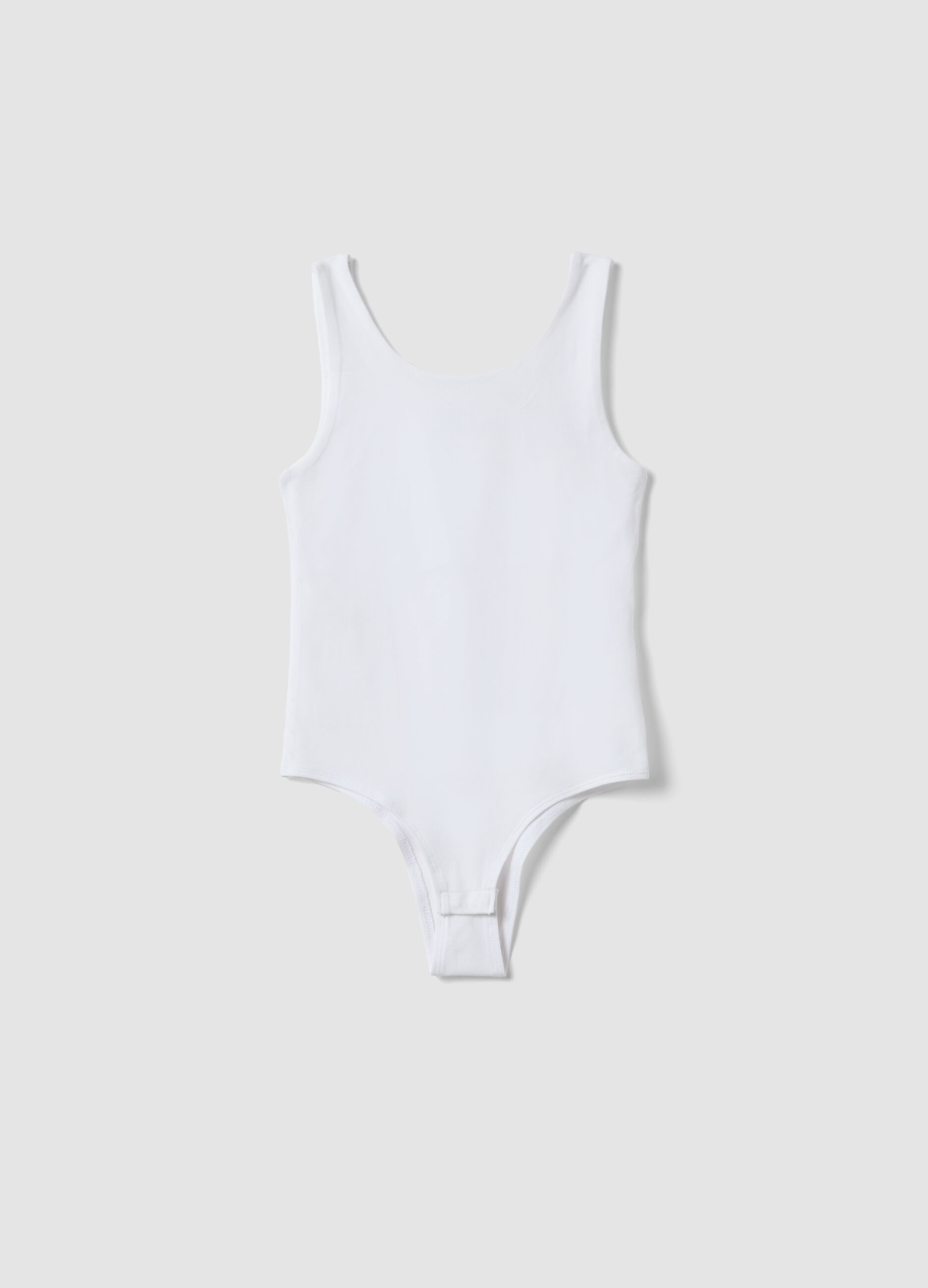 Girls&rsquo; white fitted stretch-cotton bodysuit
