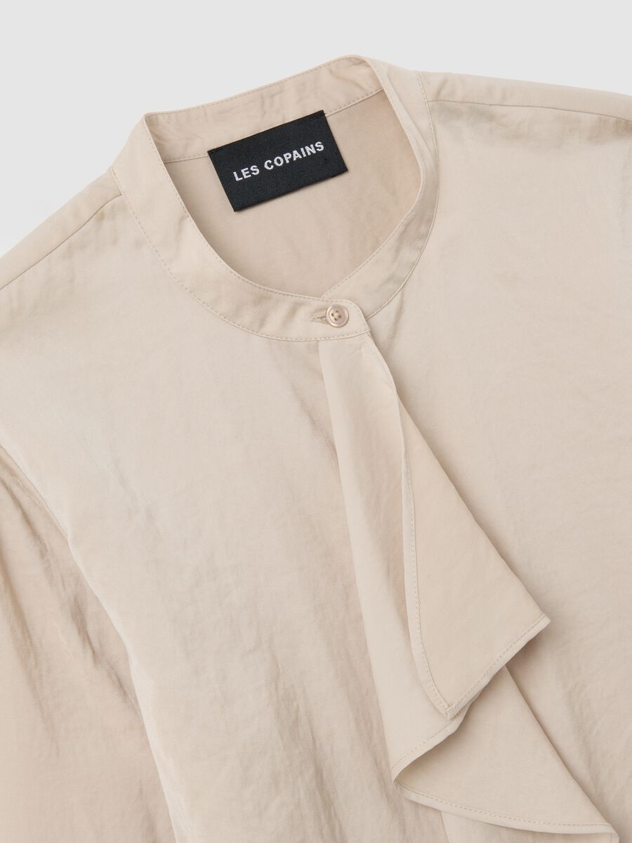 Beige Blouse with Mandarin Collar_5