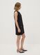 Abito smanicato nero in punto Milano di viscosa elasticizzata straight fit_1