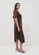 Brown regular fit stretch cotton dress_0