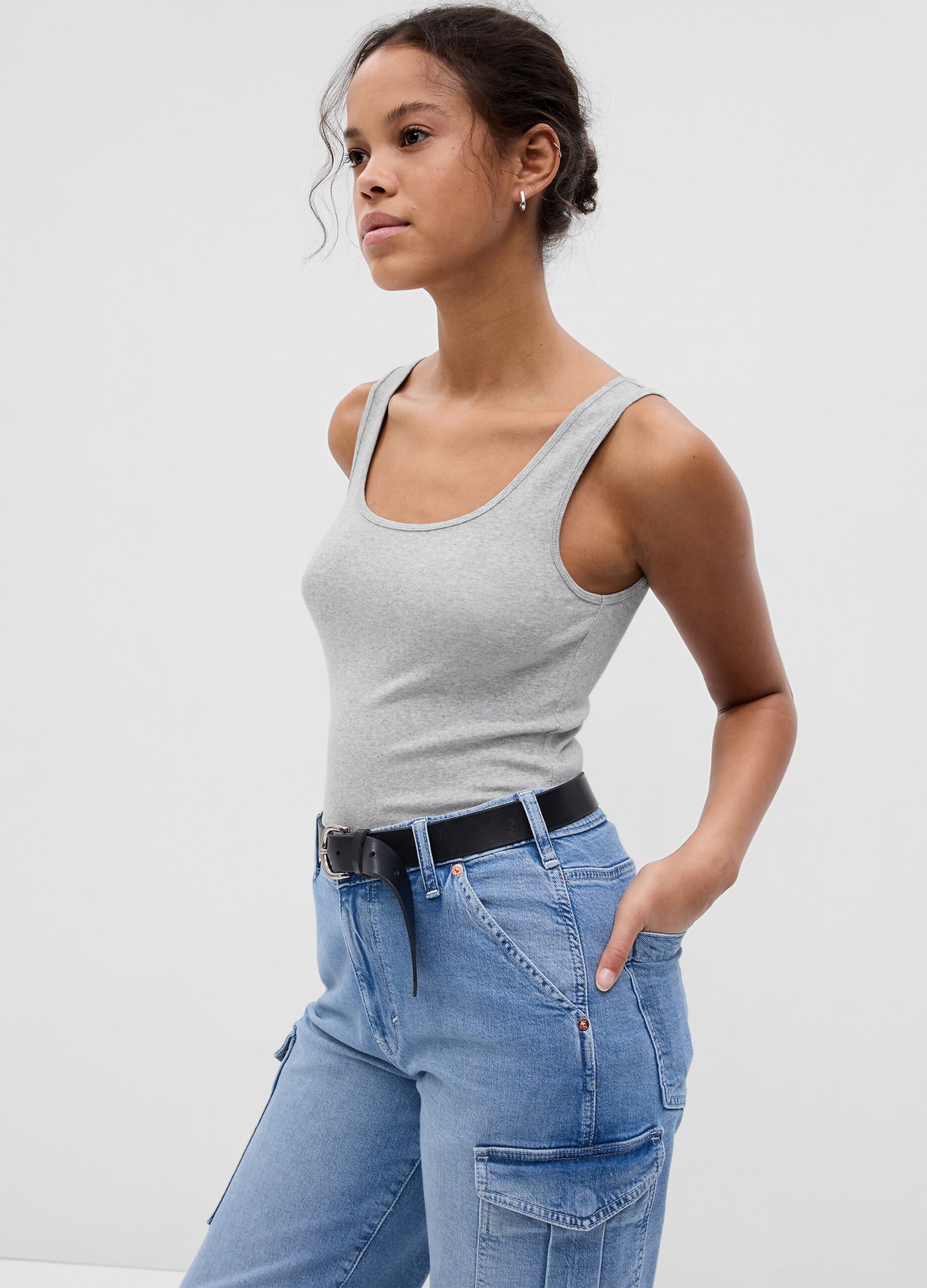 Stretch modal and cotton tank top