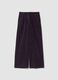 Purple pure cotton corduroy trousers, regular fit_0