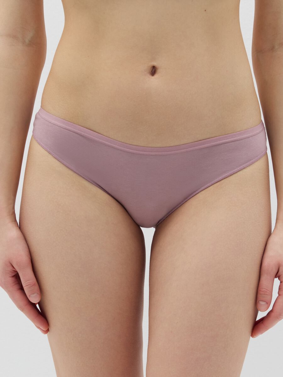 Five-pack Brazilian-cut briefs in stretch cotton with print_1