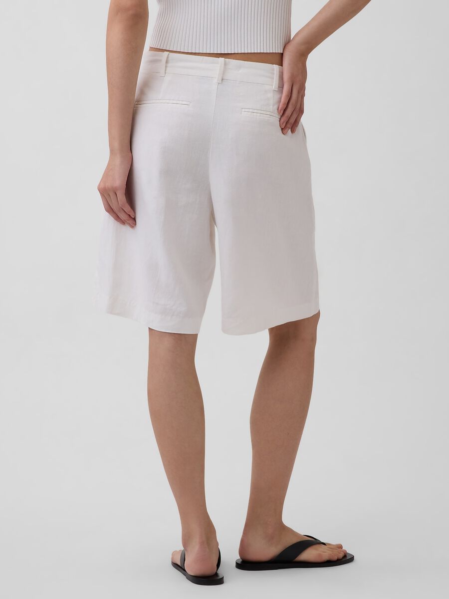 Shorts in misto lino e viscosa_2