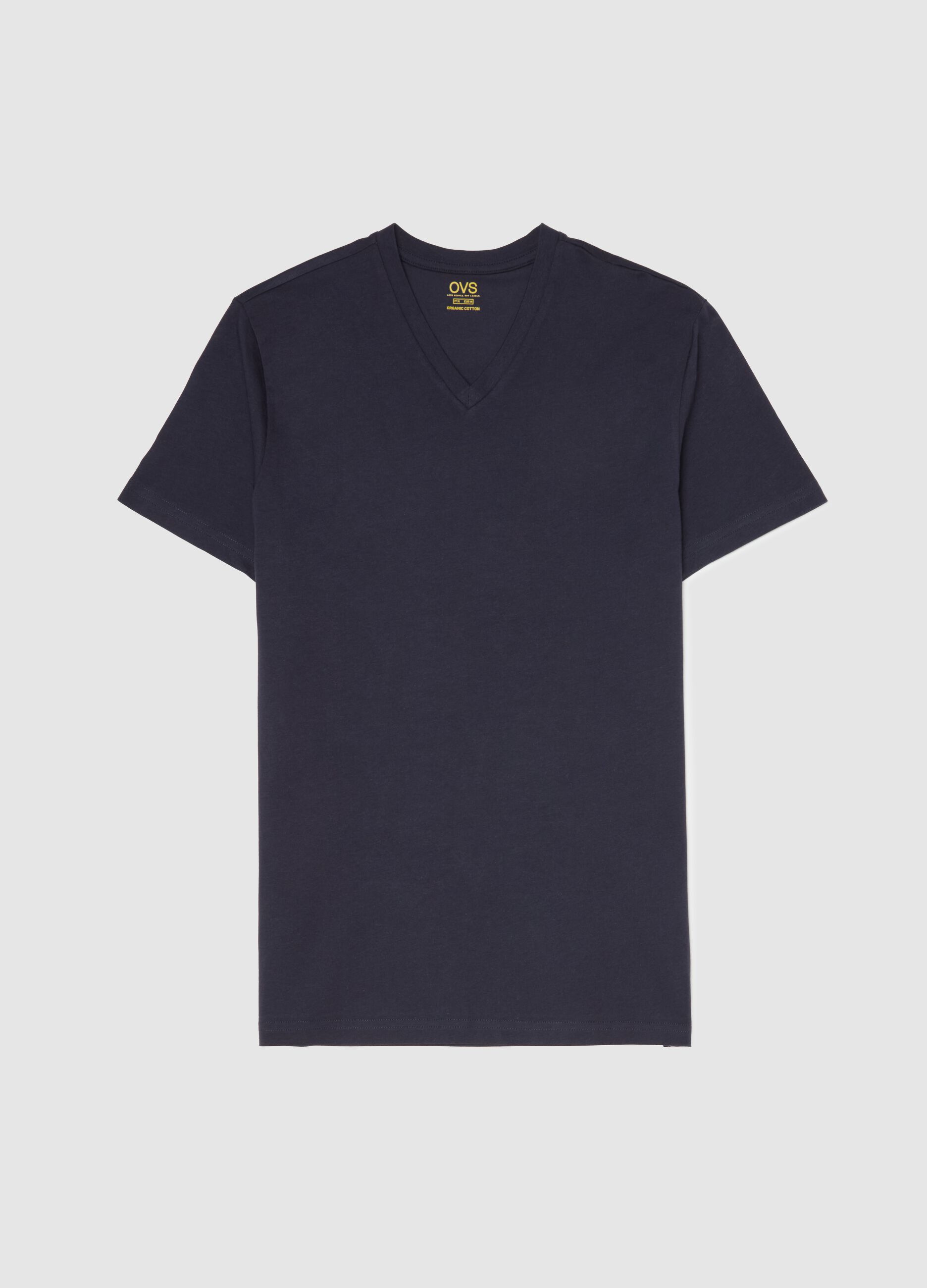 Organic cotton undershirt with V neck