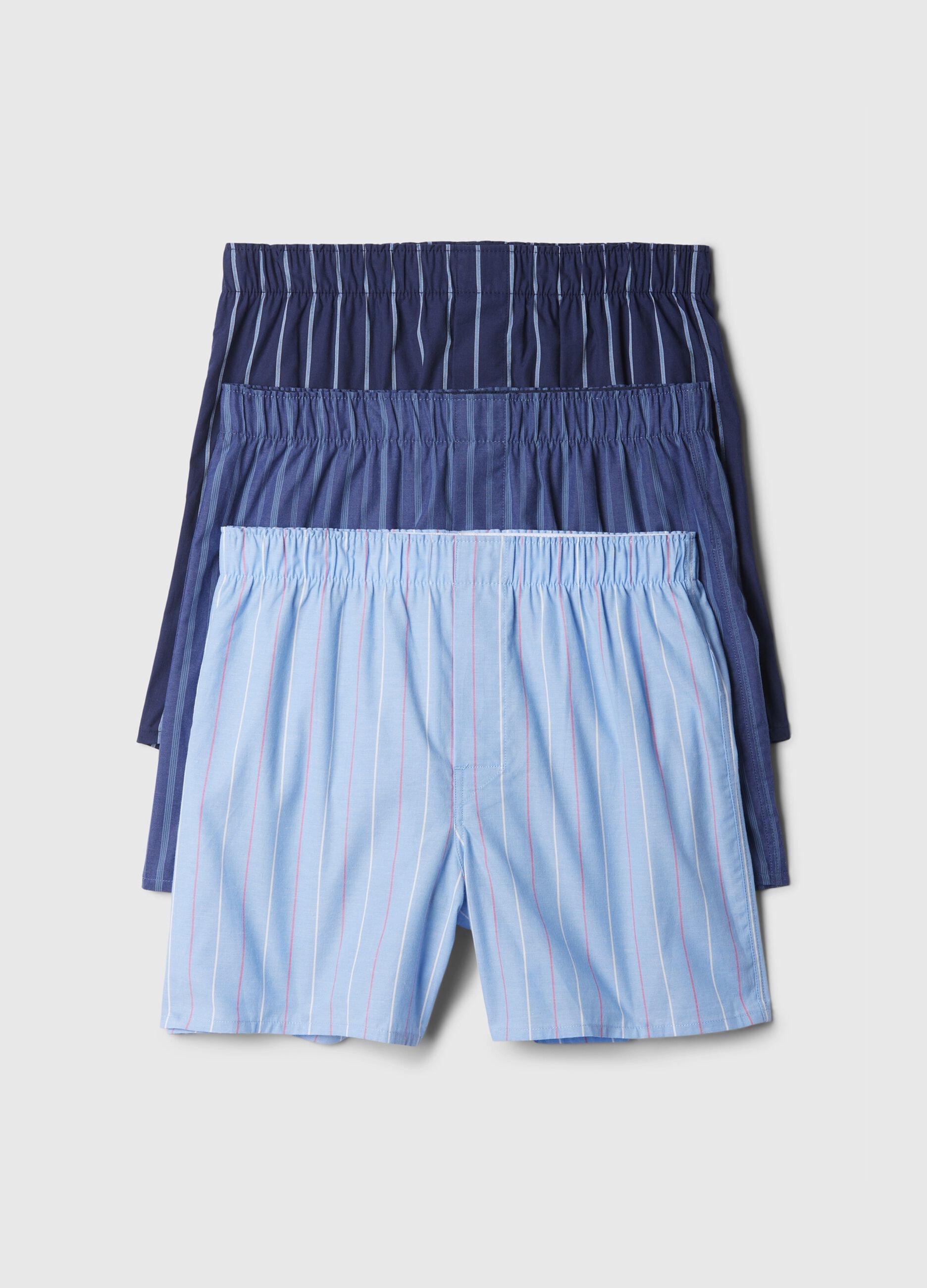 Three-pack boxer shorts in cotton with stripes