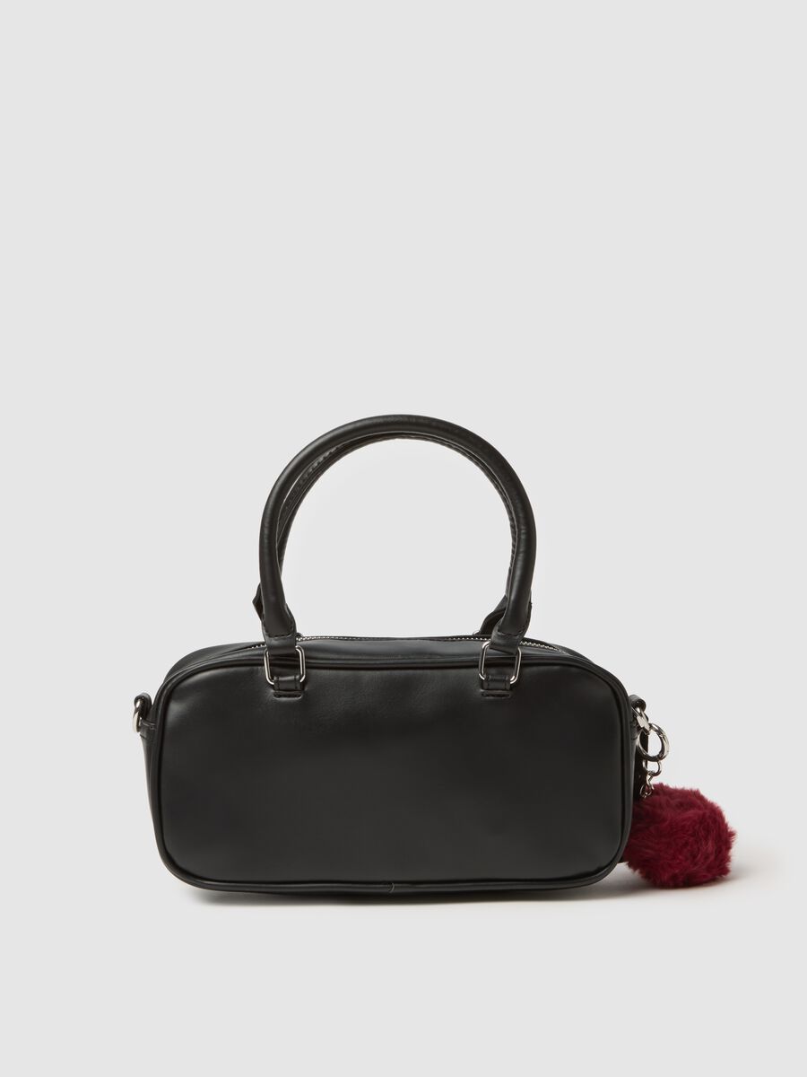 Black handbag with red charm_1