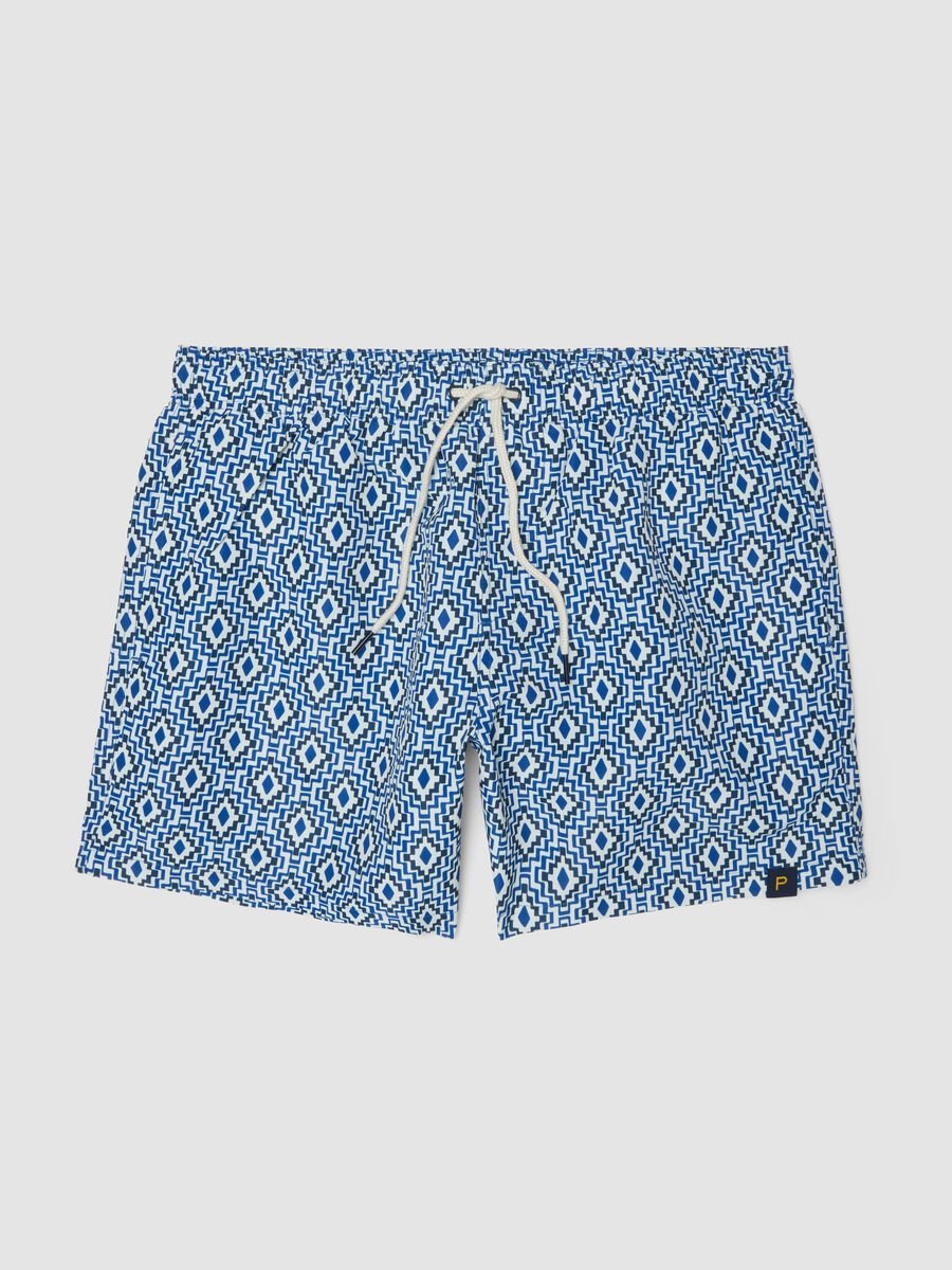 Boxer mare blu con stampa geometrica_4