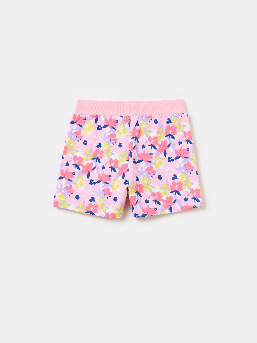 Shorts con coulisse e stampa fiorellini_1