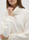 White Regular Fit Turtleneck Sweater with Embroidery_3