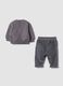 Grey ribbed organic cotton set with Mickey embroidery_1