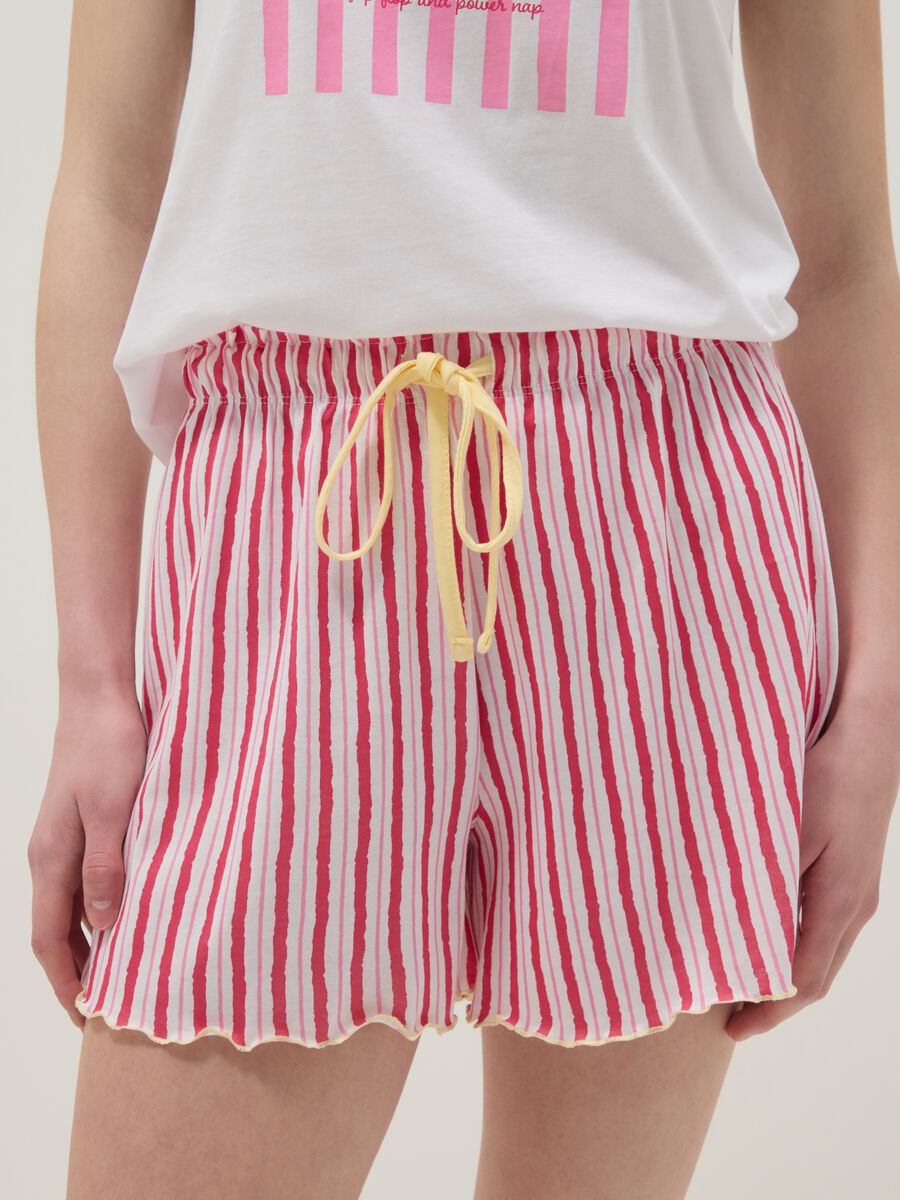Pigiama corto in puro cotone multicolor regular fit con stampa_3