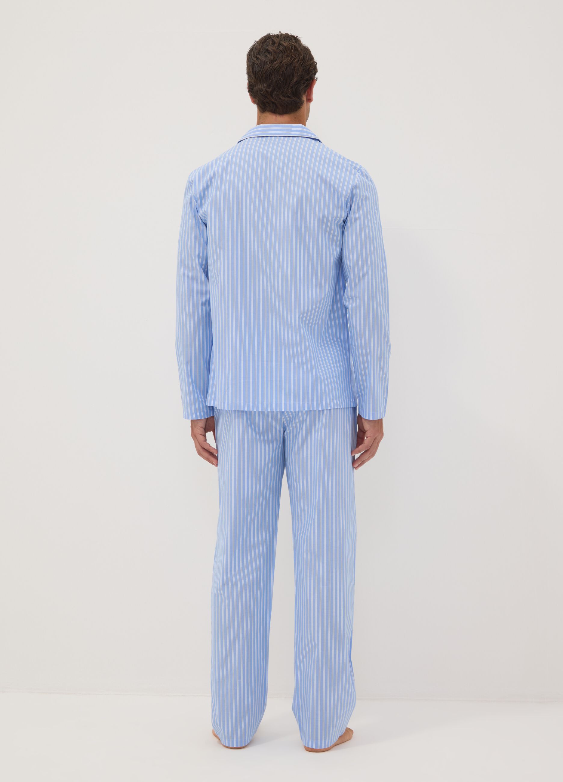 Blue striped organic cotton pyjamas