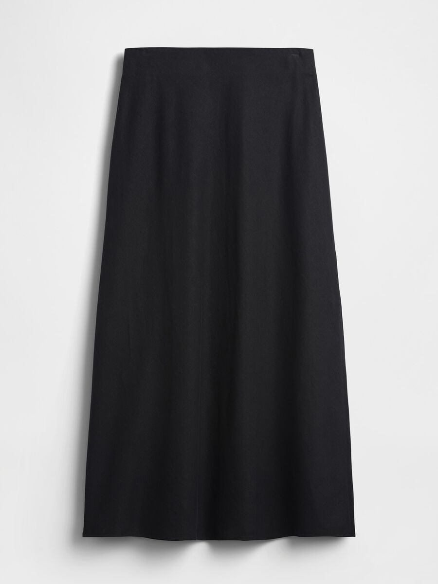 Long linen-blend skirt_4