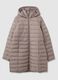 Beige padded jacket regular fit with hood_0