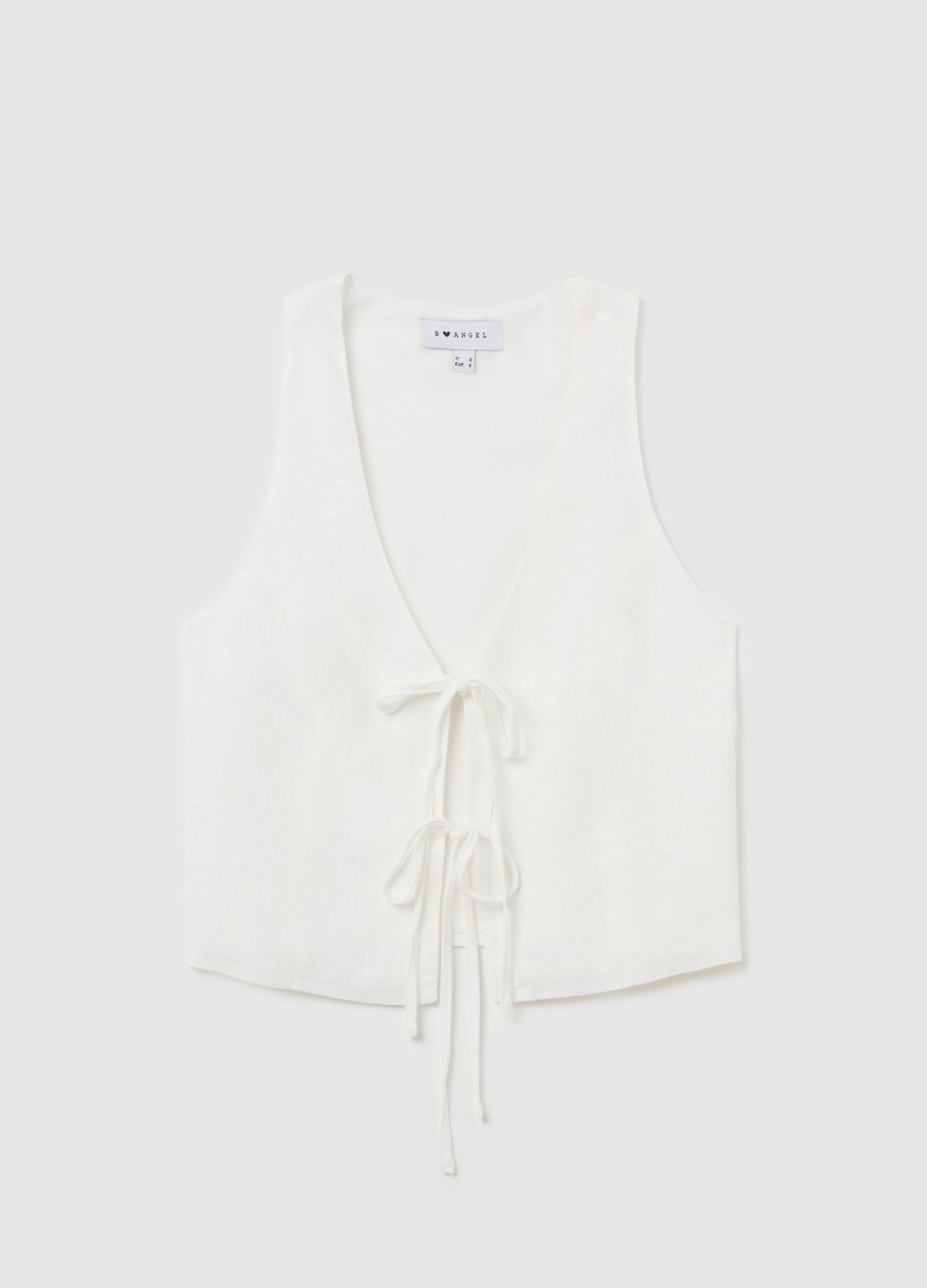 White linen gilet with laces