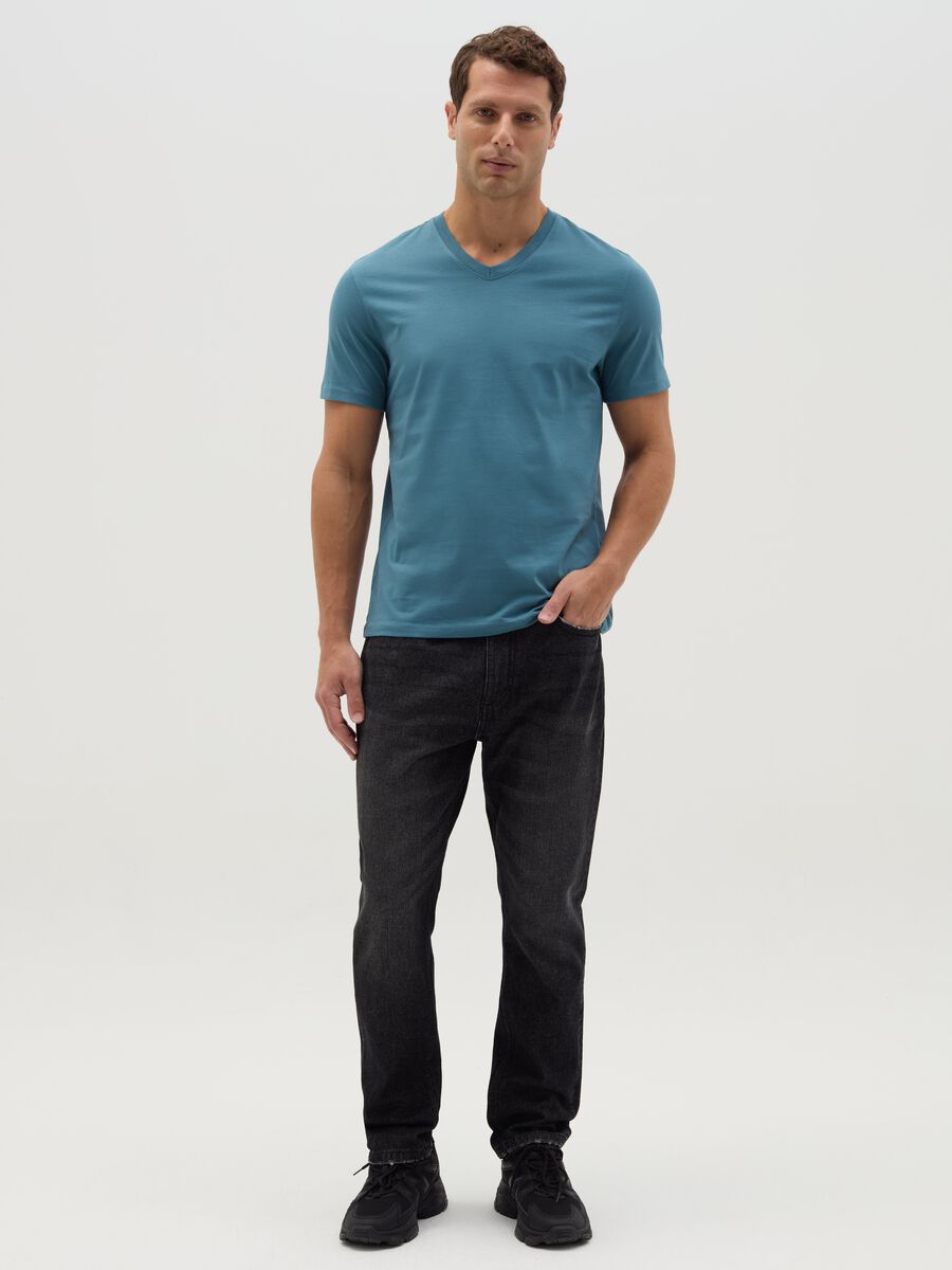 Organic cotton T-shirt with V neck_1