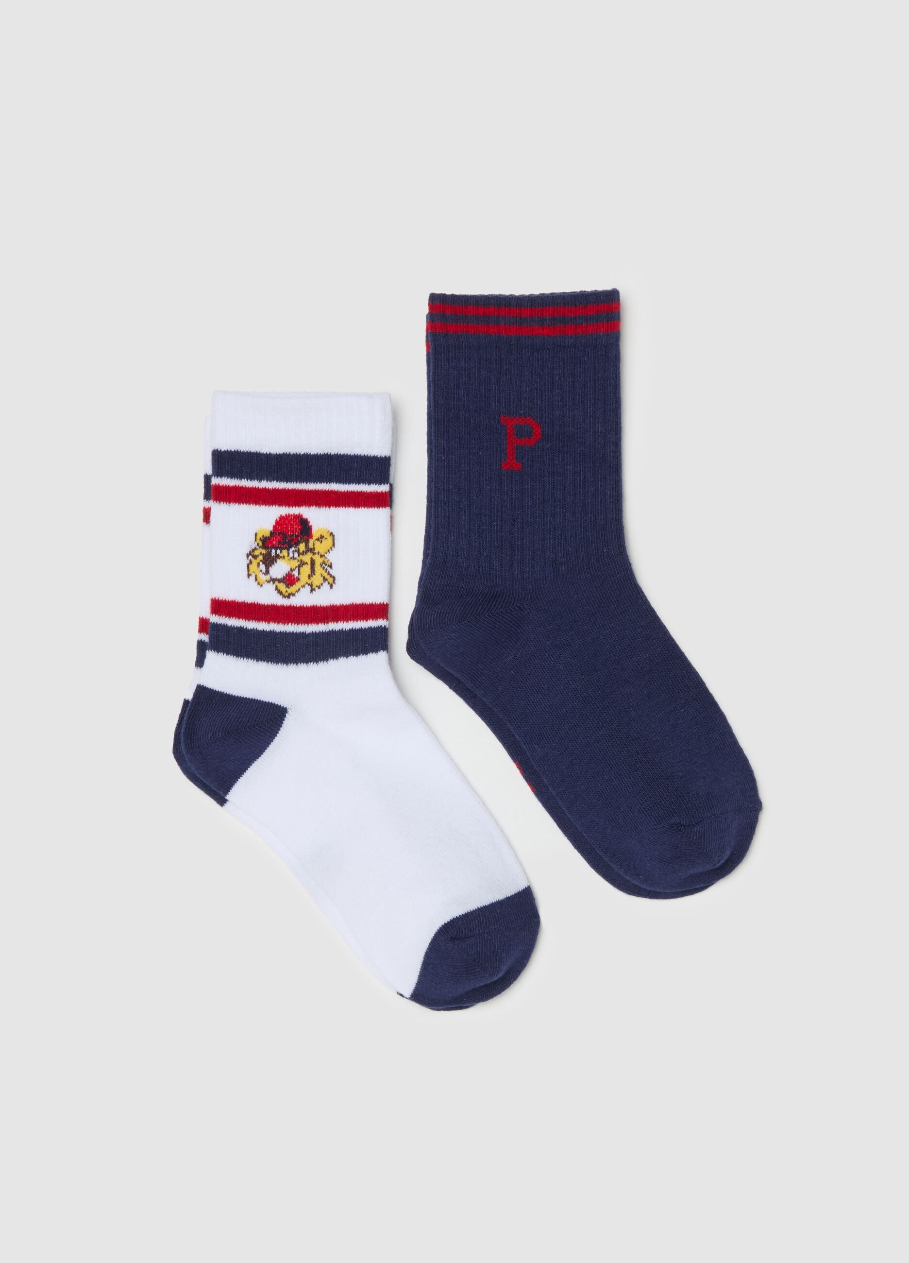 Two-pack tennis socks with logo and fox design