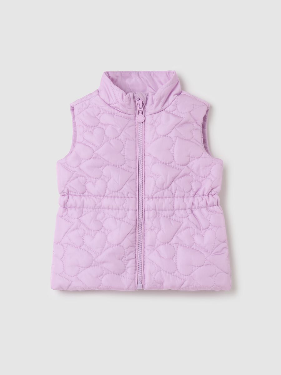 Full-zip gilet with heart quilting_0