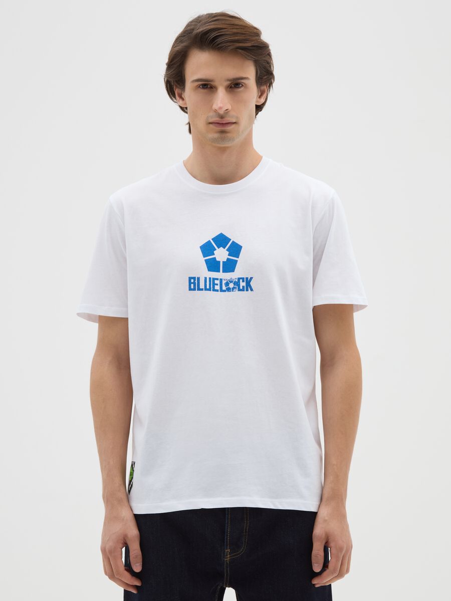 White pure cotton T-shirt with print_0