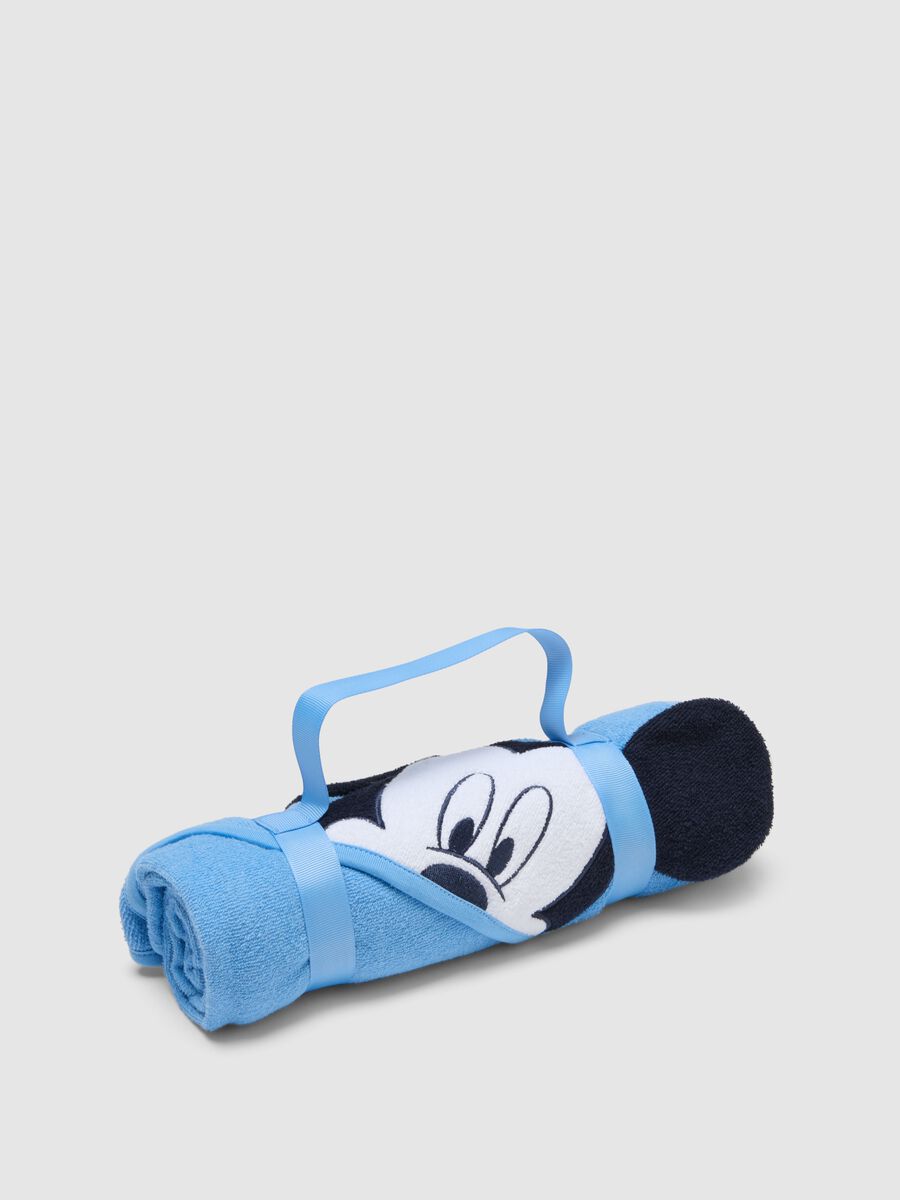 Blue baby cotton blend robe shaped like Mickey Mouse_0
