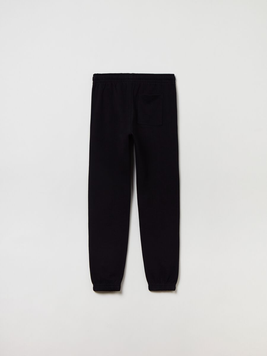 Joggers in felpa con coulisse e stampa_1
