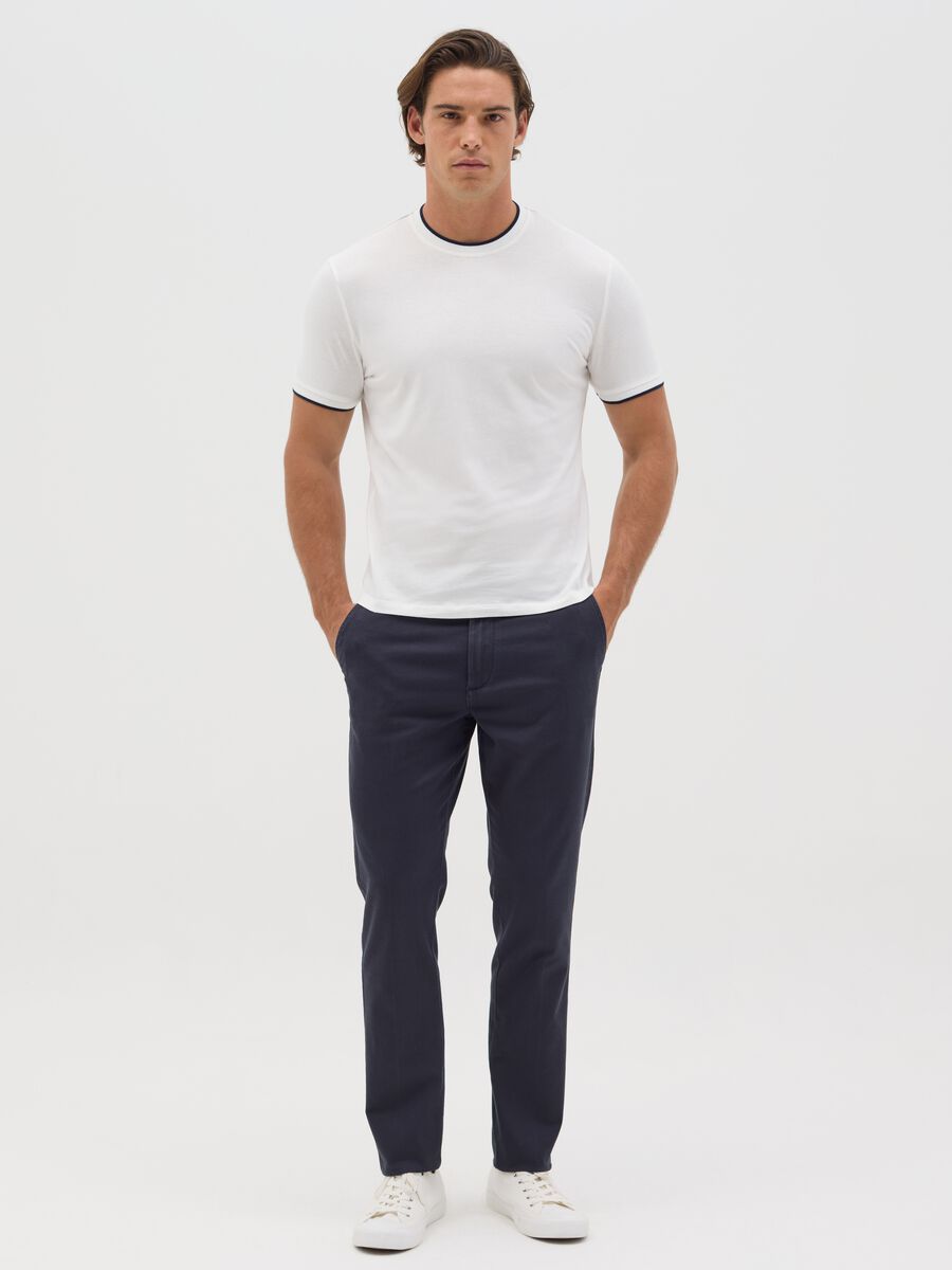 White fitted T-shirt in cotton_1