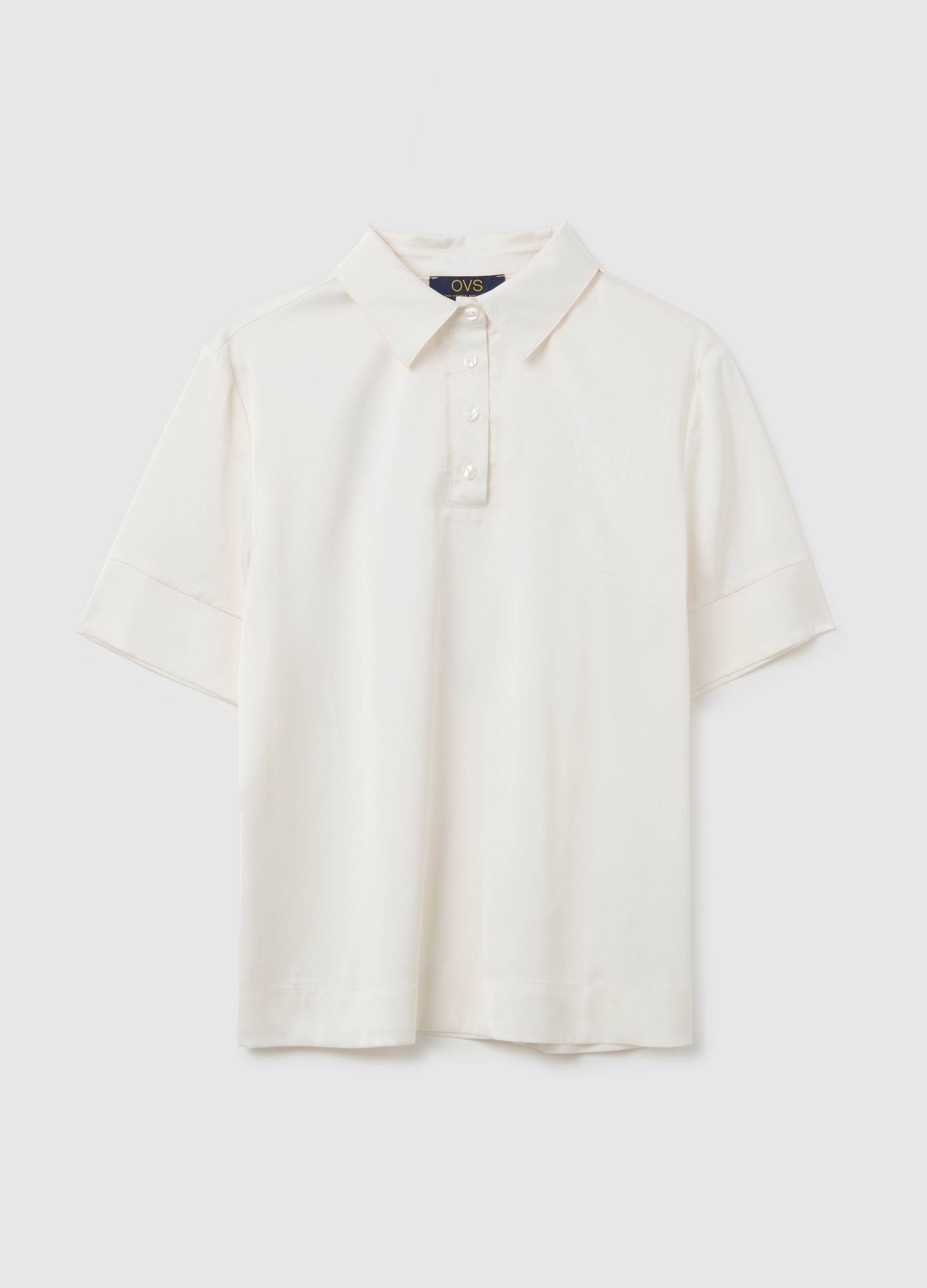 White stretch fabric shirt regular fit