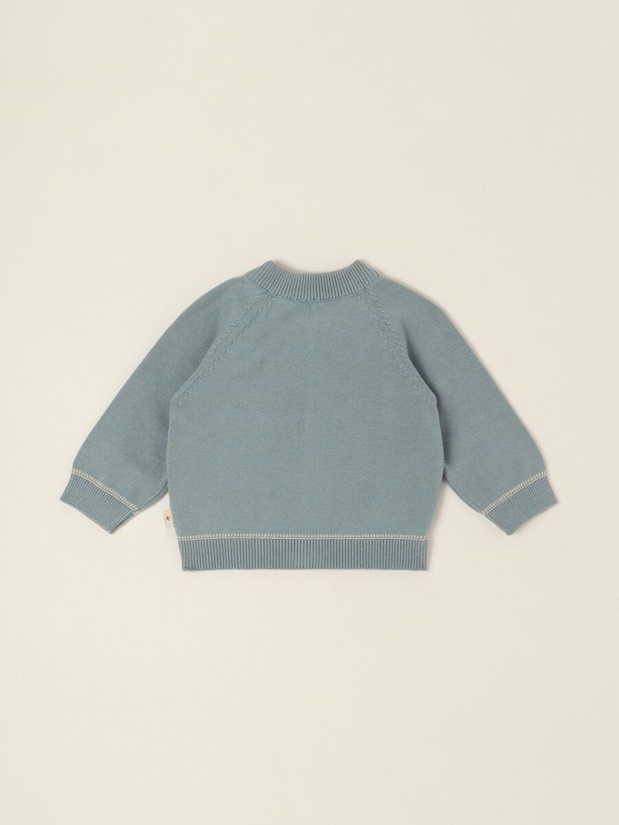 Baby Blue Pure Cotton Cardigan &ndash; Regular Fit_2