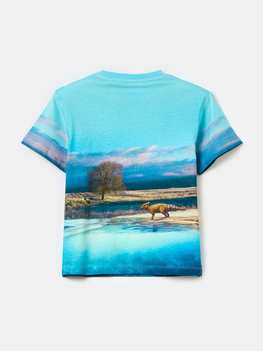 T-shirt in cotone con stampa dinosauri_1