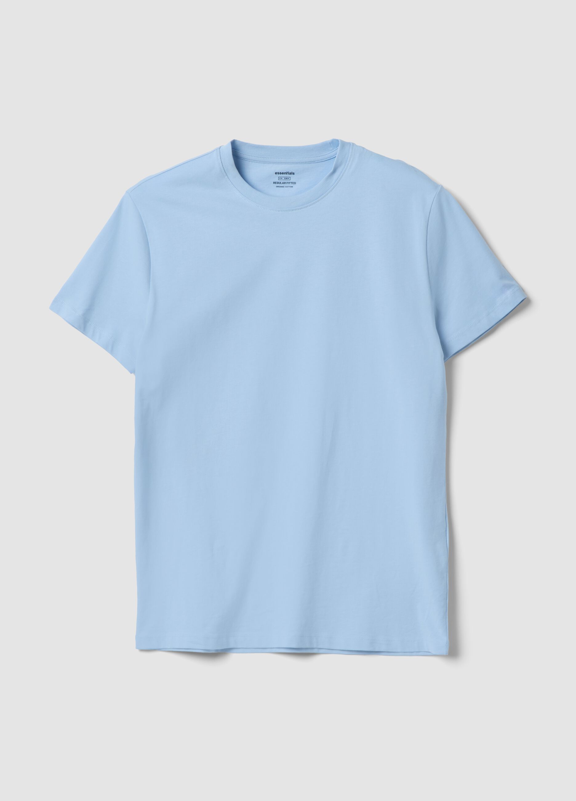 Sky blue pure cotton T-shirt
