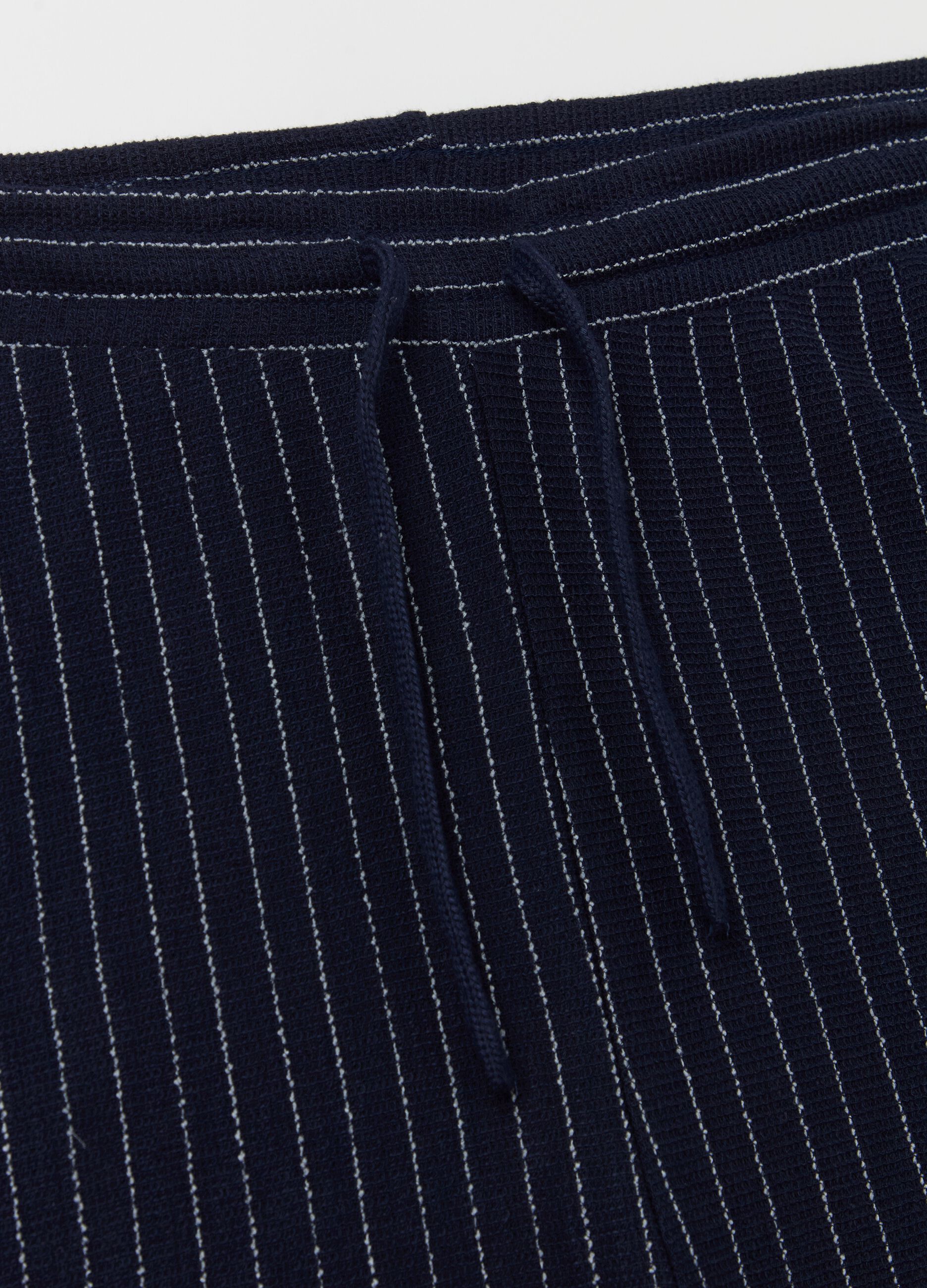 Pinstriped pyjama shorts with drawstring