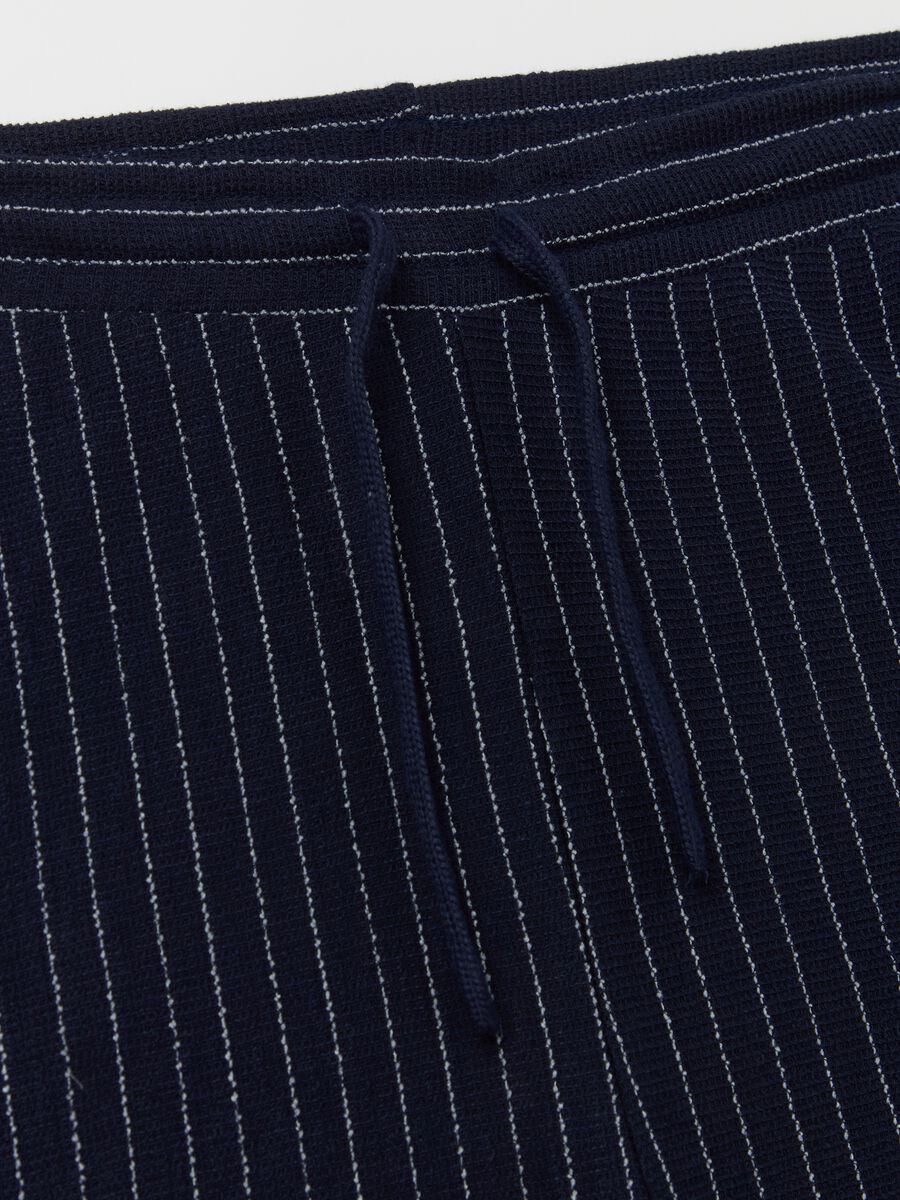 Pinstriped pyjama shorts with drawstring_5