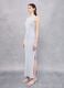 Grey Melange Backless Long Dress _1